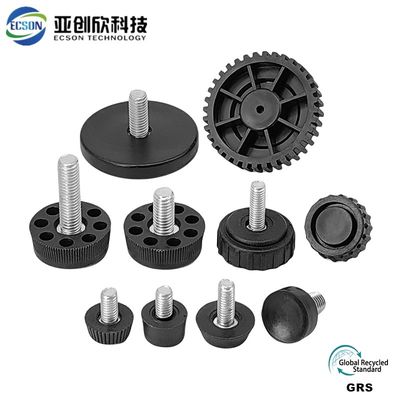 High-Performance Plastic Injection Molding Parts  black circular adjustable foot injection molded parts